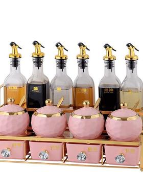 轻奢厨房调料装盒套装家用合玻璃油壶储瓶盐物味精可F96SSSM5爱调