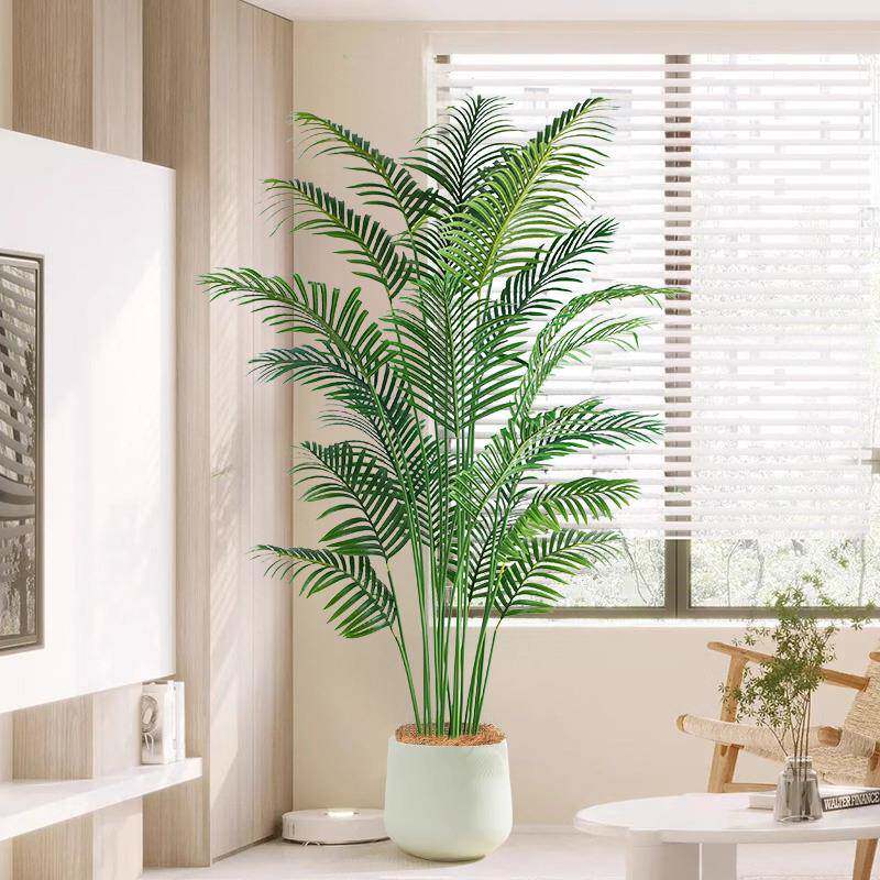 高端轻奢散装仿真绿植假花植树仿生散尾葵物室内饰摆件大型客葵厅