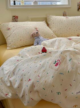 新款artt-455四件套夏水洗类棉四季季通宿舍三件套纯棉全床上用用