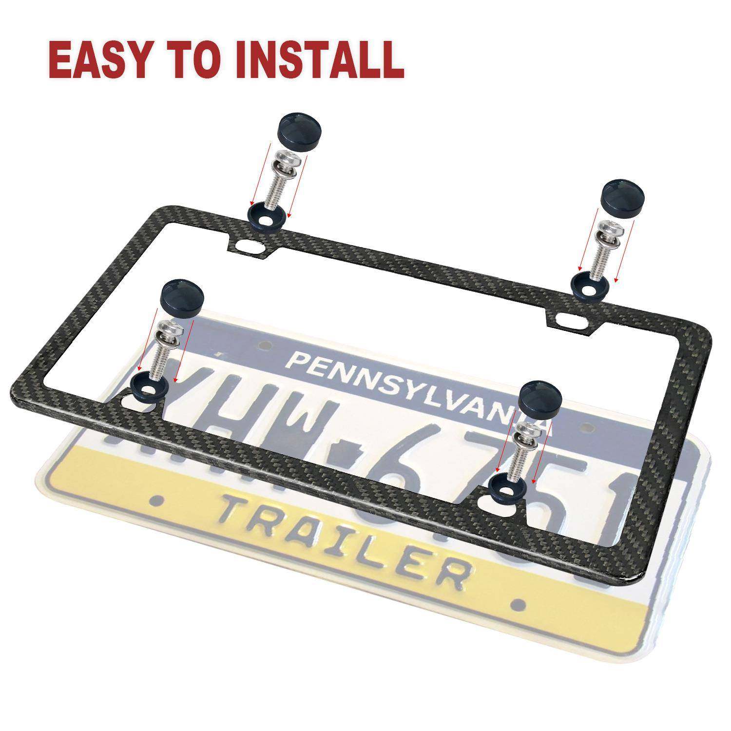 汽车纤维牌照框改装美式车架欧MCF美牌新交碳规碳牌干照托装饰