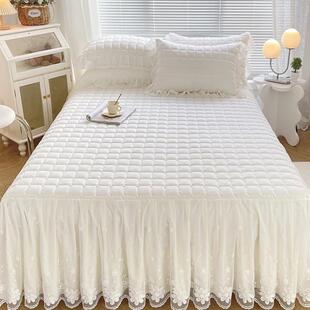 44类公主风蕾花边4床裙单件夹棉加丝厚裙床笠带边无品牌/床罩遮丑