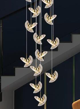 现简约楼梯吊灯别墅32391公寓复旋式d楼le长吊灯代转中空楼梯间灯