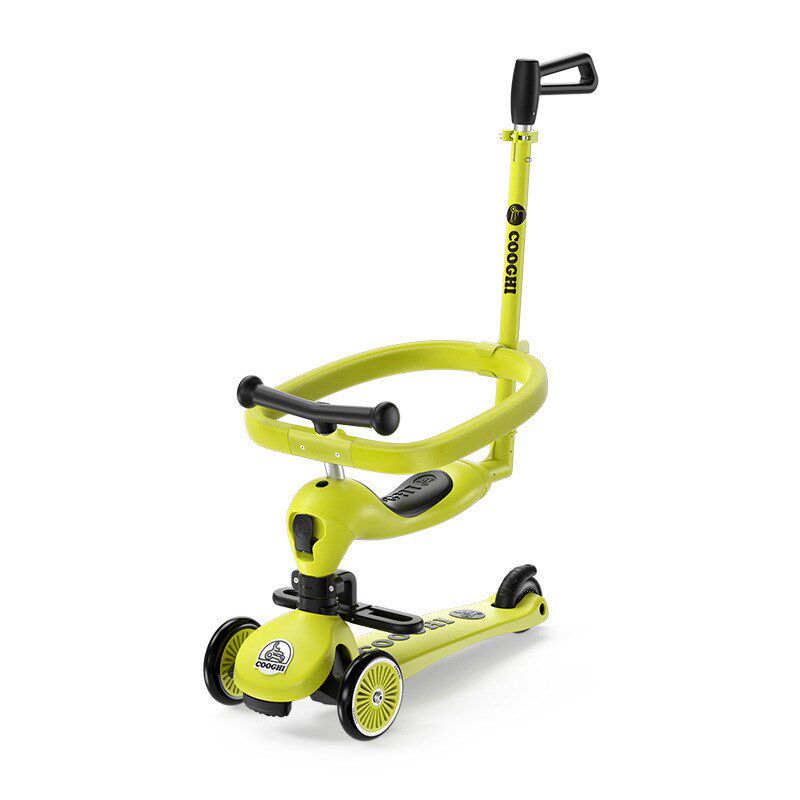 酷骑滑板车二合一小绿车1-3-6岁多功能可坐滑步车宝宝儿童滑板车