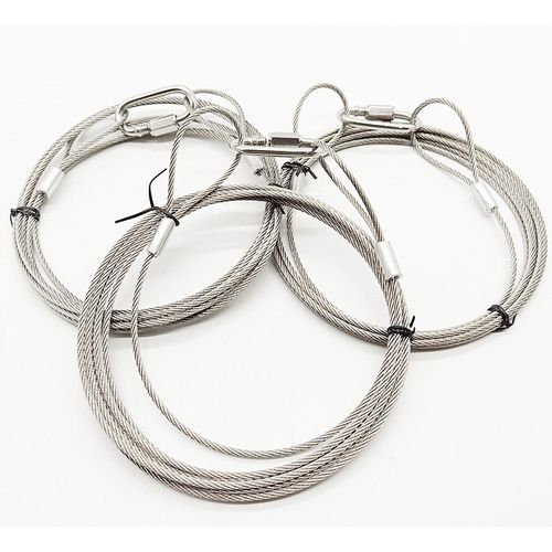 双扣304不锈钢钢丝绳压制钢丝绳防盗绳吊索具起重钢丝绳安全绳