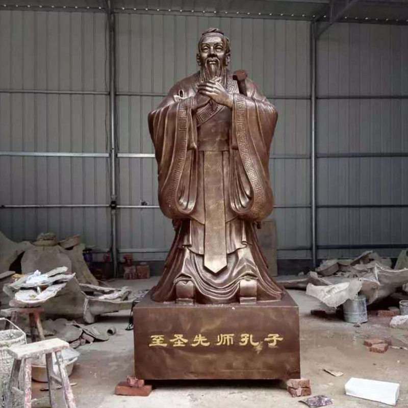 大型铸铜名人胸像孔子雕像大型纪念馆现代校园景观人物铜雕塑摆件
