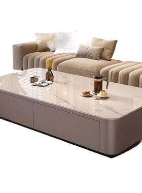 025新款2几客厅家用落地小户型现代轻茶奢桌茶岩板VHR电视柜组合