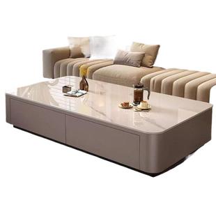 025新款 2几客厅家用落地小户型现代轻茶奢桌茶岩板VHR电视柜组合