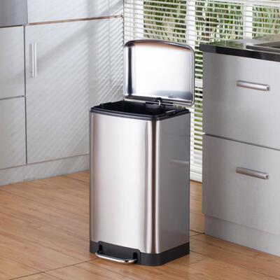 分不类锈钢垃圾桶脚l踏家用厨房酒店USS办室公30升大号可印ogo