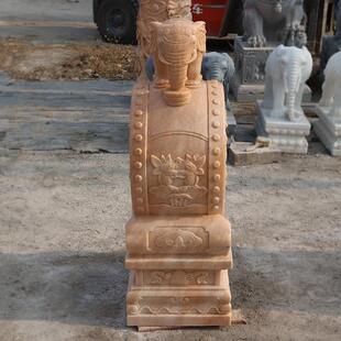 石雕门墩红抱鼓摆石一对天然晚霞小象石鼓A0026新式中庭院门当石