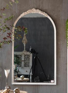 法式A1523木质雕花复古落地全拱形身大带框靠墙子试衣镜家镜用壁