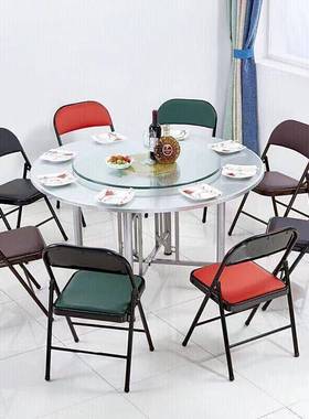 不锈钢圆桌子面家用1人圆形餐桌桌面馆流水席酒饭店吃AL102435饭2