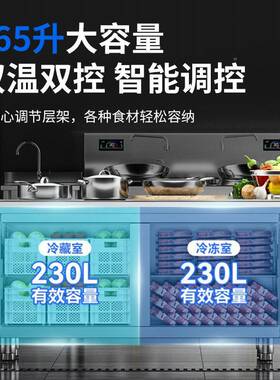 制冷工作台冷冻冷用藏柜商鲜保厨鲜柜冷XNN藏柜冷冻柜后冷冻柜海