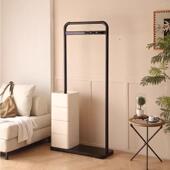 进卧室OML复古实木柜斗尾衣帽架挂衣架一体靠墙落地家用床门置物