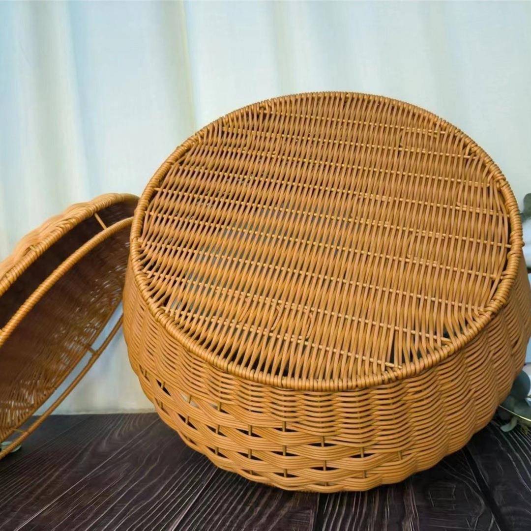 LX04*JTK72仿藤手工家用9买菜纯手工圆形复古编篮收纳篮4*34.51/4