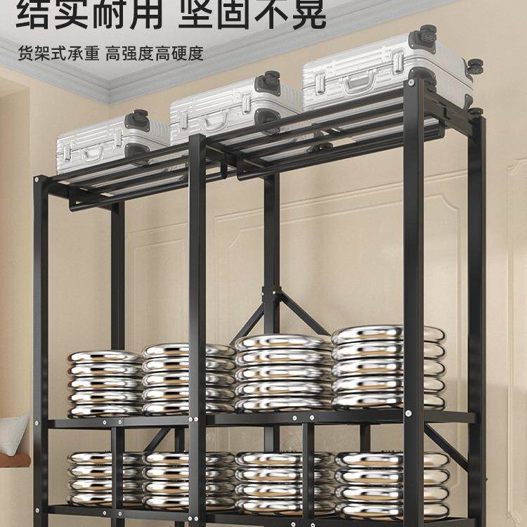 免安衣装折叠简易布柜家用卧室全出用租房钢架经济023-NQ型结实耐