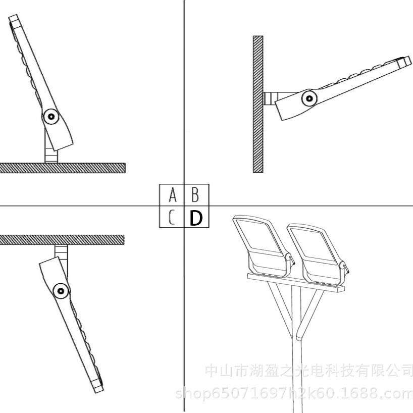 大功率l0ed投灯光灯工程隧道超照明100W40W500W亮球场广FWO场灯路