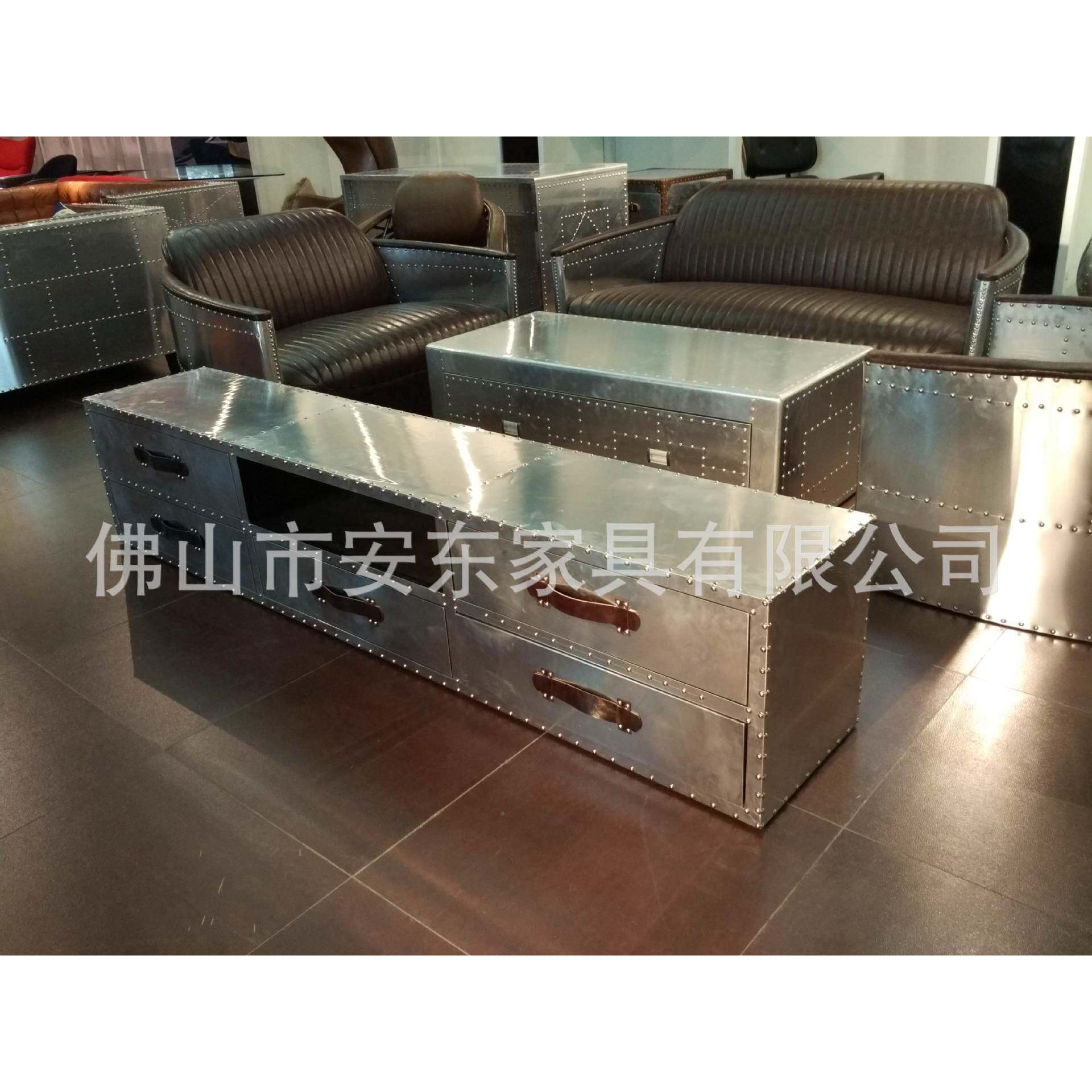 L铝皮电视柜O客FT工业无品牌/风家收具设计师个性5抽金属纳柜酒店