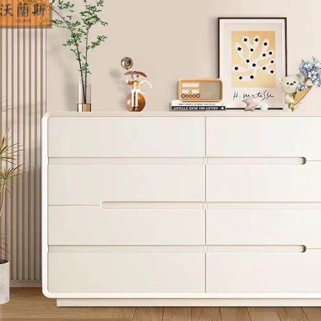 $奶油实木无品牌/%五斗柜卧室客厅柜薄款收纳床尾阳柜台意式%%收