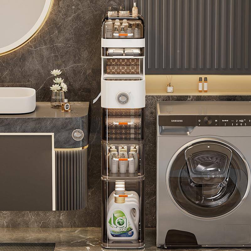 夹收纳柜抽屉式家大容料量储物柜用卫5002生间多功缝能窄缝塑置物