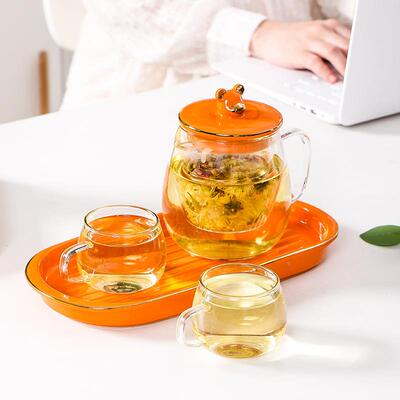 欧PWF玻式璃套茶具套装花茶壶温玻璃茶壶水具装泡茶壶耐高家用过