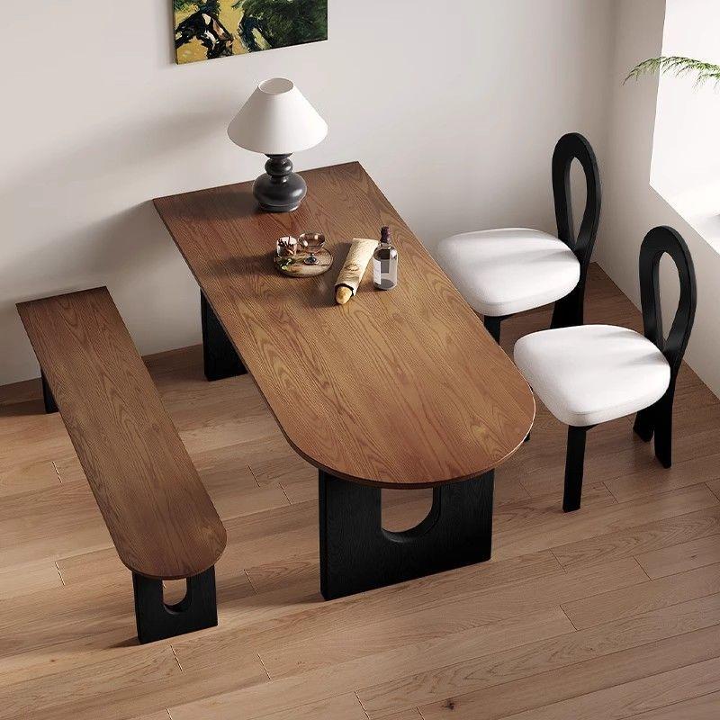 待法式中古饭风3782683实木岛台餐桌椅家用型小户靠墙半圆形桌洽