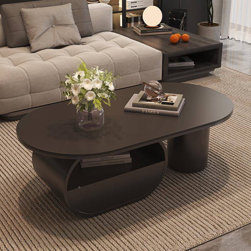 ka轻奢茶几岩板储客厅家用意式新款K组现代物简VRS约小户型合椭圆