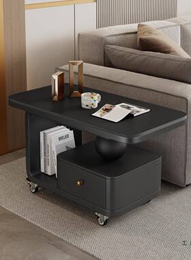 油F9958S76家用可移岩板茶几小推车202奶5新动风款小户型客厅移动