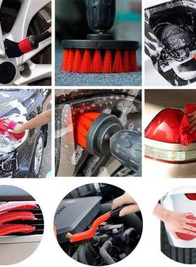 汽车节刷5件套洗车清内洁刷细电钻2刷轮胎刷头轮NIL毂刷饰缝隙清