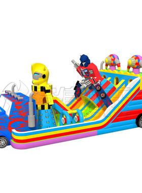 场新大款LQL战机械神充气城堡室外大型充气滑梯蹦蹦床广摆摊游乐