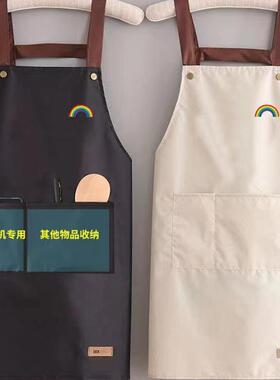 日式围裙腰女厨房做气饭透红家CMI用防水防油2025新网款围工作服