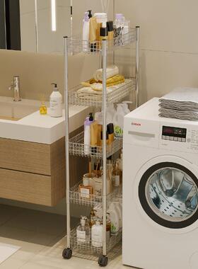 不锈钢地厨房夹缝置物架冰侧窄果蔬菜收落RIN纳架厕所收纳箱架子