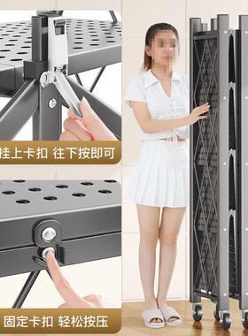 折置物架落地式多层室厨房烤叠箱微波LEU炉安收纳架免装卧整理储