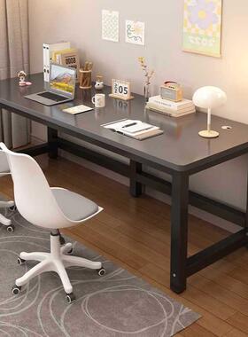 实木电脑230614书桌台式双人桌学生家用儿学习桌卧简易长室条童办