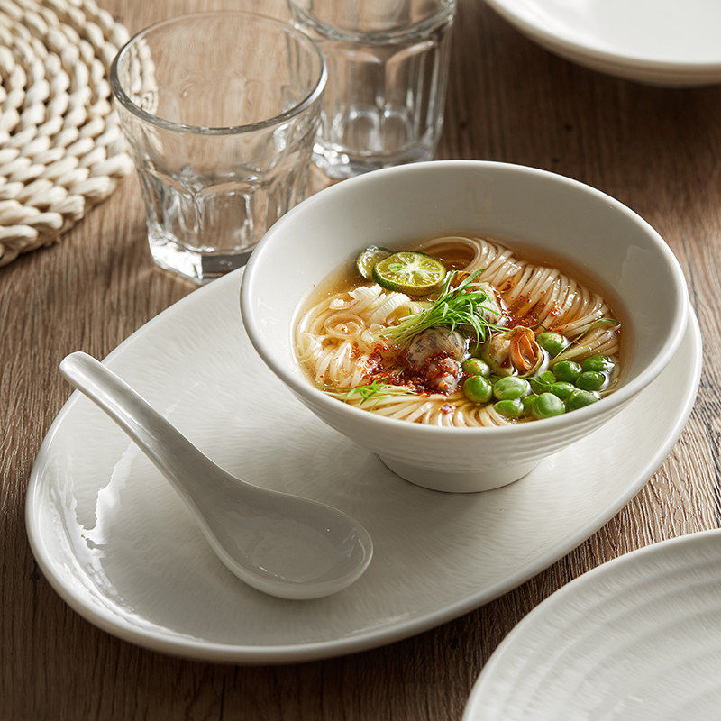碗盘碟套装家用2024新款感釉下彩盘子一人食情侣德化白瓷餐具