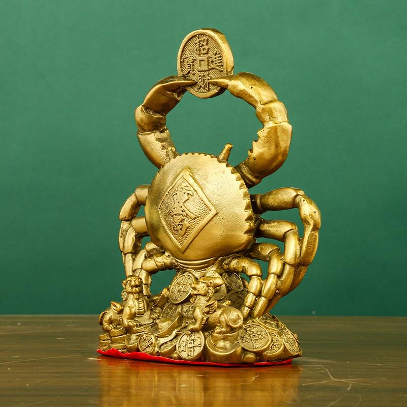 铜工蟹摆件八方财横NGR来财富甲一螃方艺品