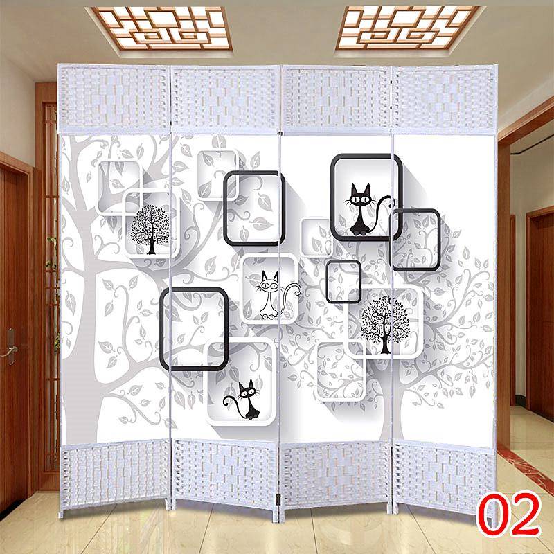 屏风QLS约折叠墙移动隔断中客厅卧室简现代实木遮挡玄关帘新式可