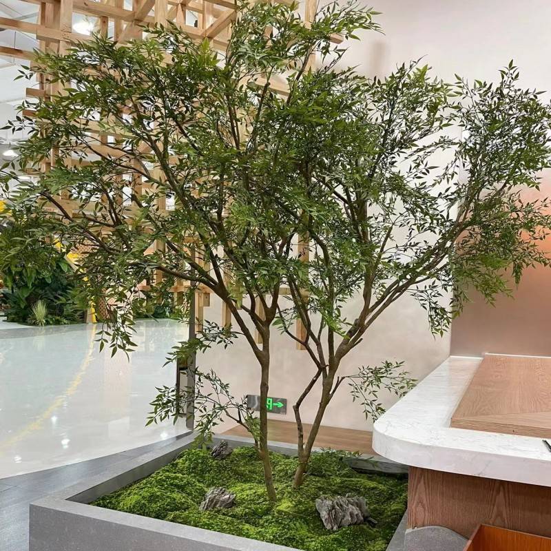 大型南天竹仿真树绿植假树 室内外山水造景装饰景观盆栽植物