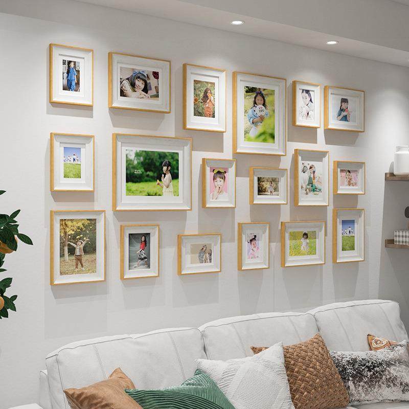 装相框挂1墙组325合18框照片墙免打570寸饰客孔厅挂件装裱画框
