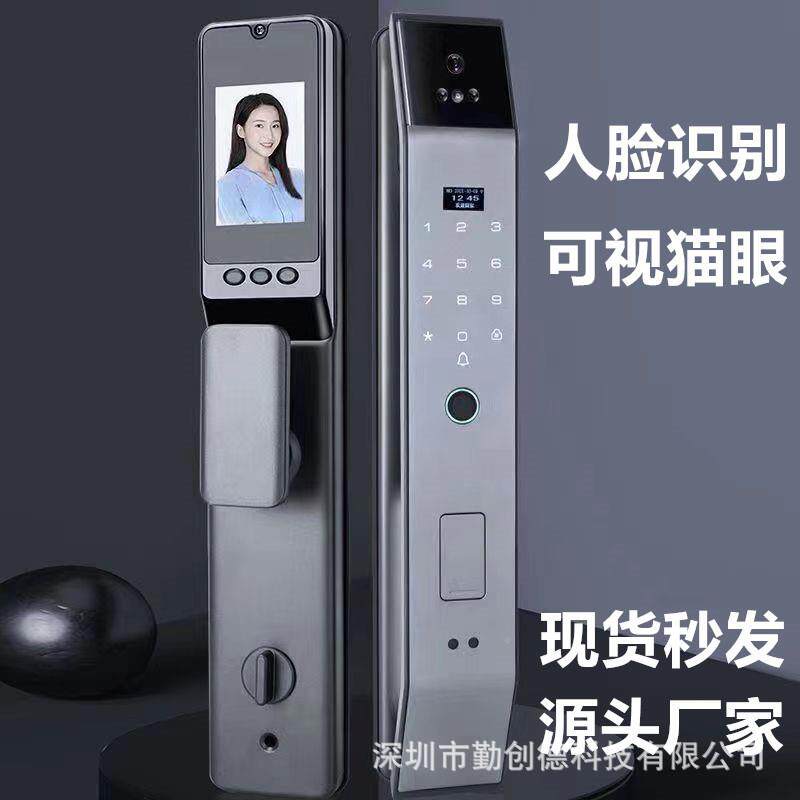 人脸码识门别指纹锁免开孔智能锁带钥匙密锁新电中S223式子锁智能