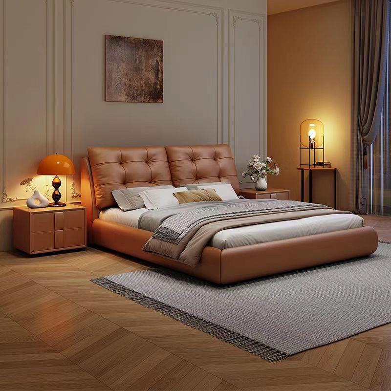 极风意式双人朵皮床主卧简床云朵软床现代简软包婚床约轻奢云风舒