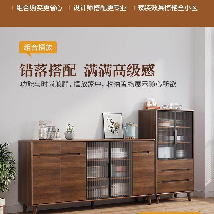 客实木框水餐边柜现代约厅简酒柜茶柜厨房储物柜L01橱柜收纳一体,住宅家具,餐边柜,淘宝优惠券,粉丝福利购,淘宝优惠卷