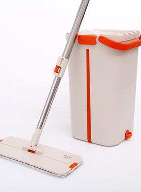 厂家多功湿能懒人拖把不锈钢干用两洗用家免手764平板拖把