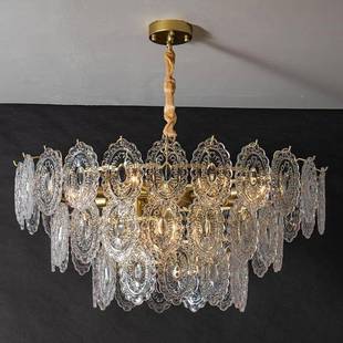 法式吊客灯厅轻奢美式复古水晶餐厅D9069-9灯意式宫廷公灯主灯房
