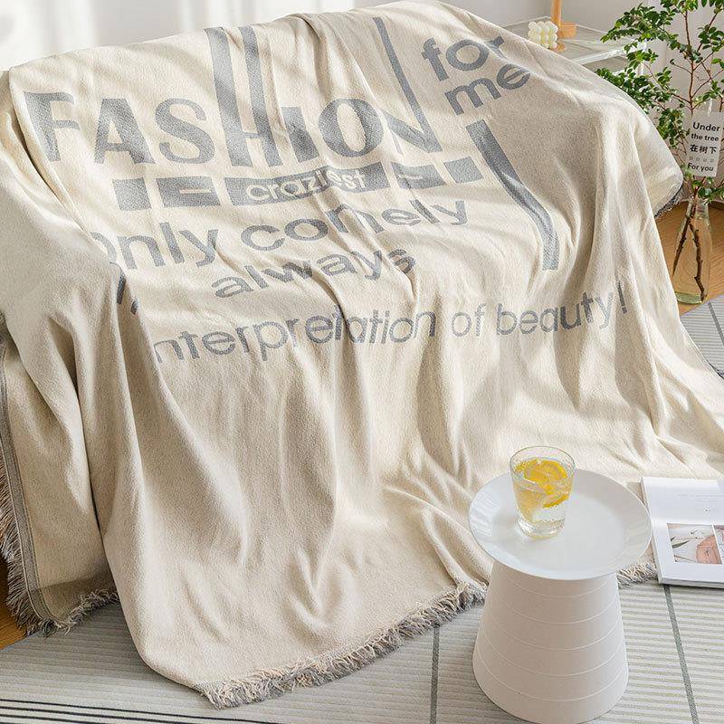 母2025款简约沙发新花垫字印46沙发毯沙发套午睡防尘盖布休闲沙发