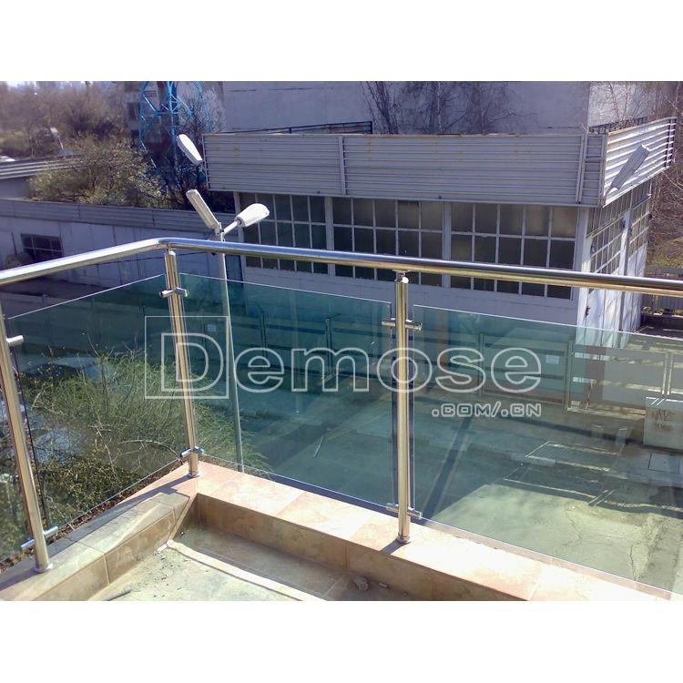 展会餐栏钢化玻璃护栏不锈钢管扶厅手阳台立柱杆726栏杆