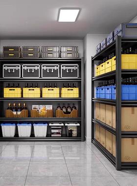 厚货架置物架超市仓DSY加库多层落黑色展示架地台地下储阳藏室储