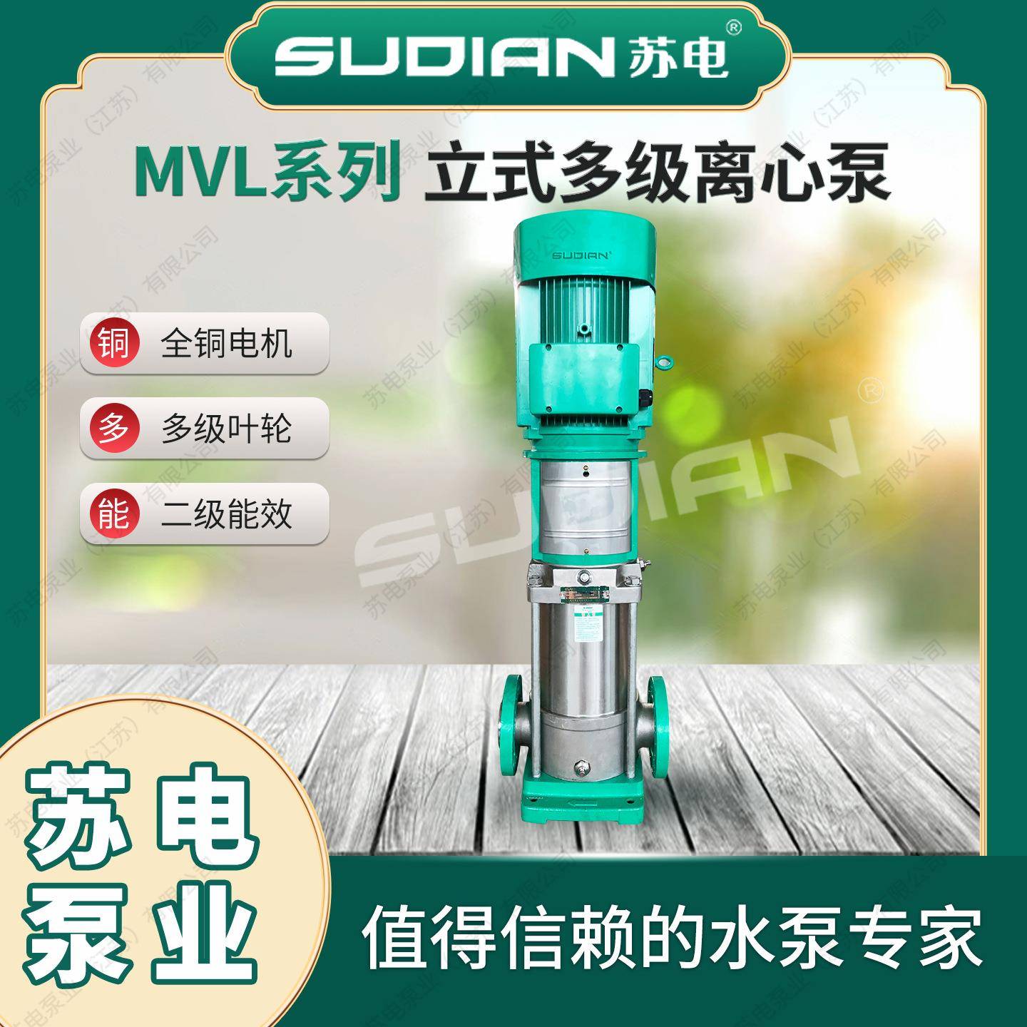 MVL65011苏电泵业SIATUDIAN不锈增钢304多级离.心冷泵热水循环压