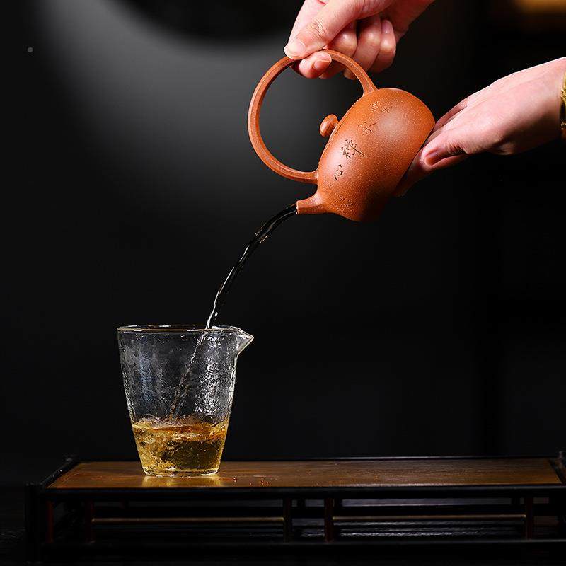 支密文订单宜兴手工手紫砂壶泡原矿紫持砂提梁THP壶复古提壶家用