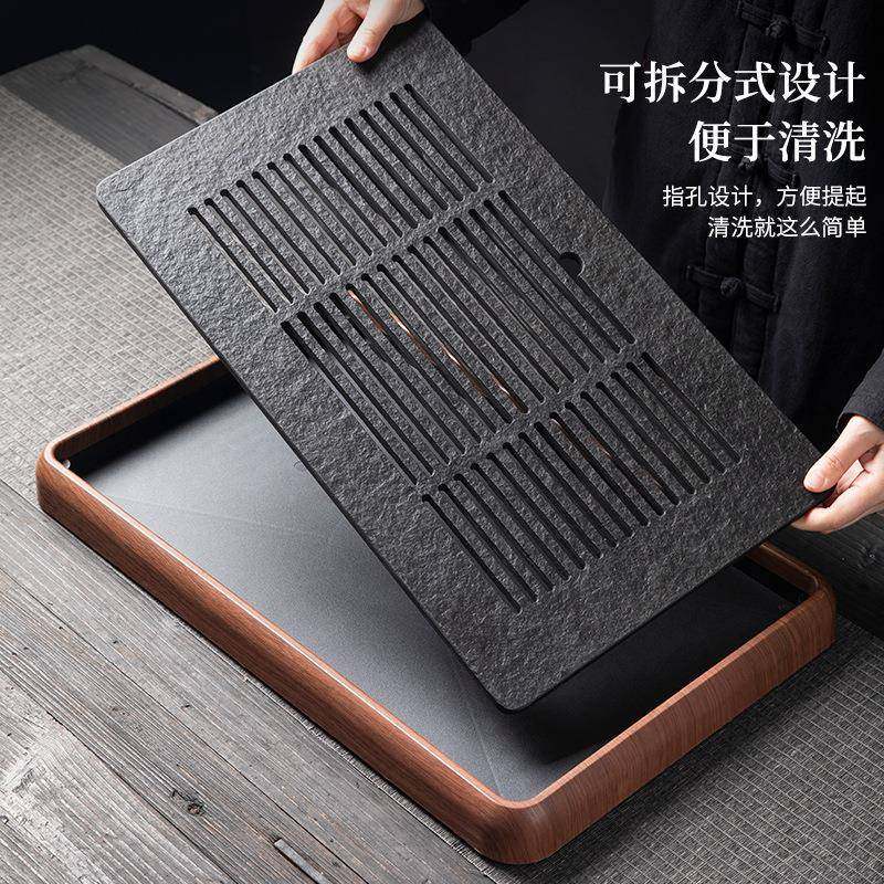 可移动新款茶盘用乌金储水式排水石ULK头干泡石台具茶茶台沥家水