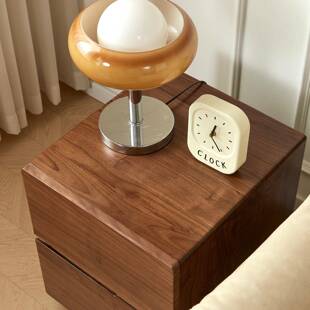 北CTG-2025美黑物胡桃木暗床头柜樱桃木头柜储物柜白格橡木私密品